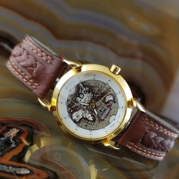 ID AMERICA Atlas World Map Watch - Picture 1 of 6
